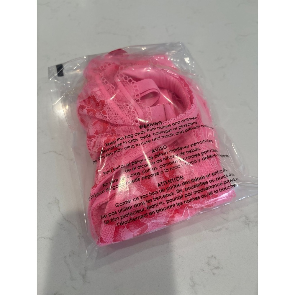 Body By Victoria Soft Lace Unlined Demi Pink Bra 342185-22U Size 38 D - Picture 9 of 9